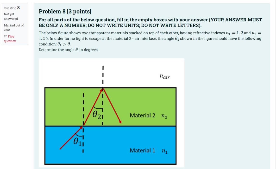 Question 8 Not Yet Answered Marked Out Of 3 00 P Flag Question Problem 8 3 Points For All Parts Of The Below Question 1