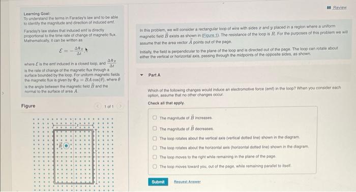 Learning Goal To Understand The Terms In Faraday S Law And To Be Able To Identify The Magnitude And Direction Of Indu 1