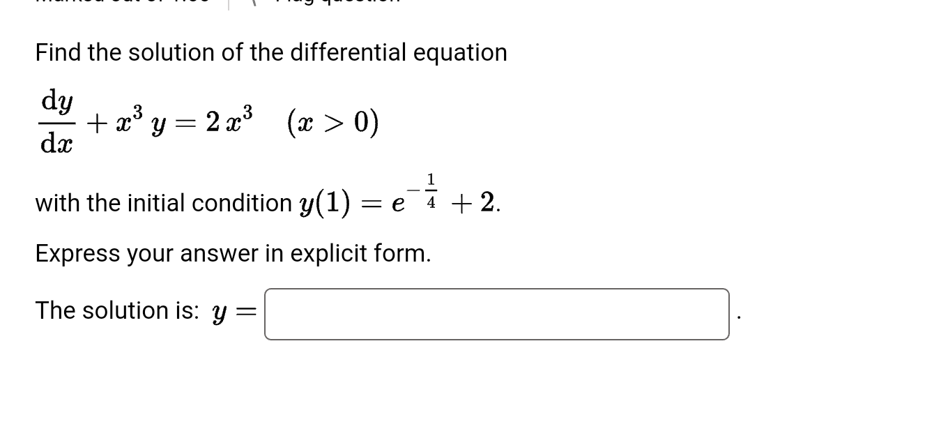 Find The Solution Of The Differential Equation Dy Dx X Y 2x X 0 1 With The Initial Condition Y 1 E 2 Ex 1