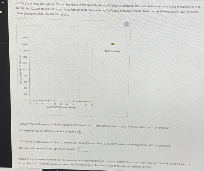 2 Calculating Marginal Revenue From A Linear Demand Curve The Blue Curve On The Following Graph Represents The Demand C 2