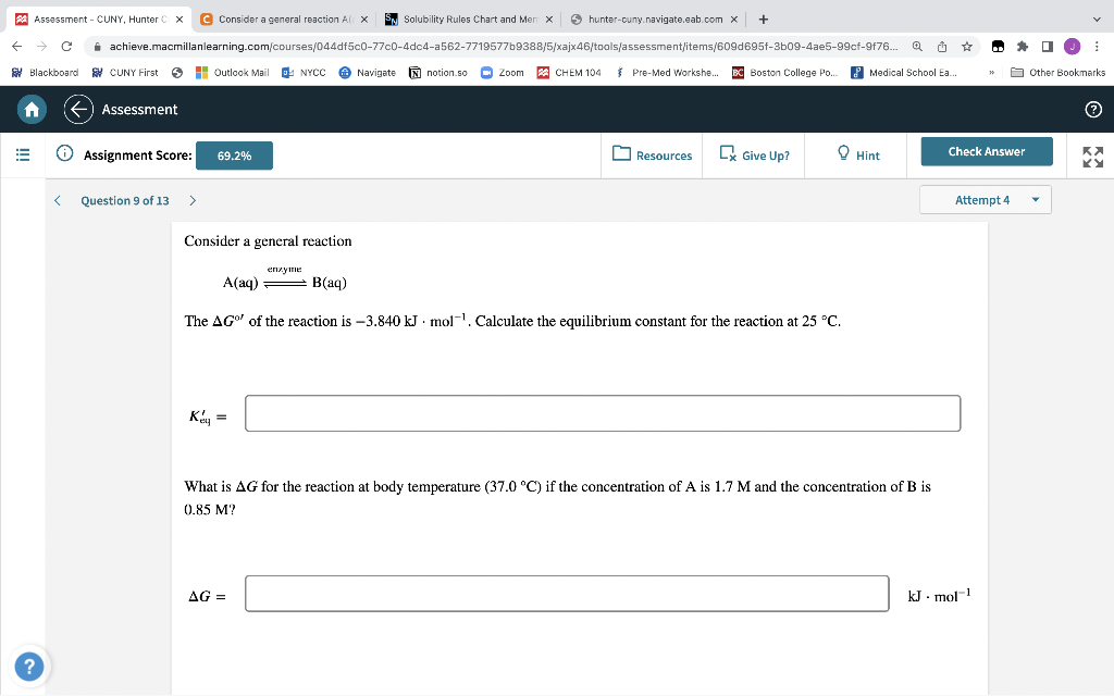 Assessment Cuny Hunter Cx Consider A General Reaction Ax Sn Solubility Rules Chart And Mem X Hunter Cuny Navigate Eab 1