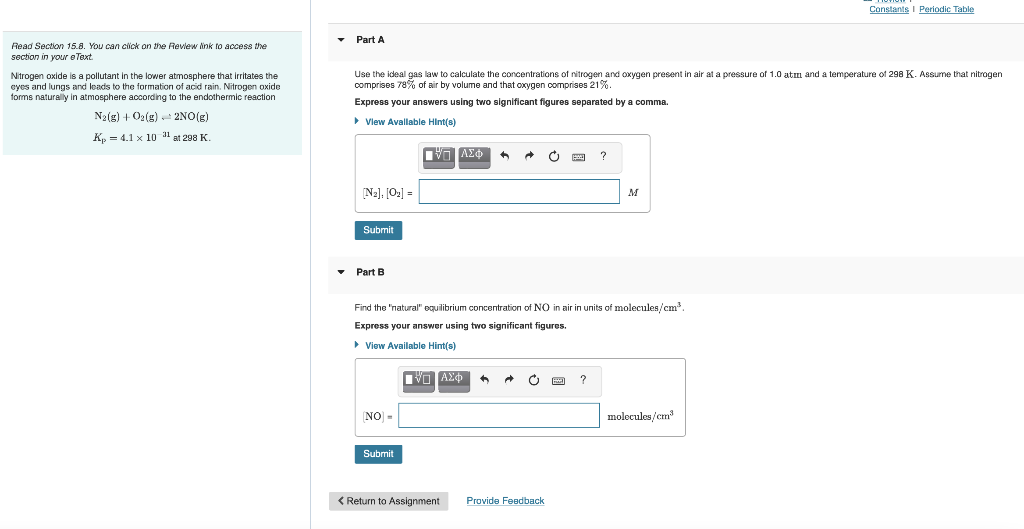 Read Section 15 8 You Can Click On The Review Link To Access The Section In Your E Text Nitrogen Oxide Is A Pollutant 1