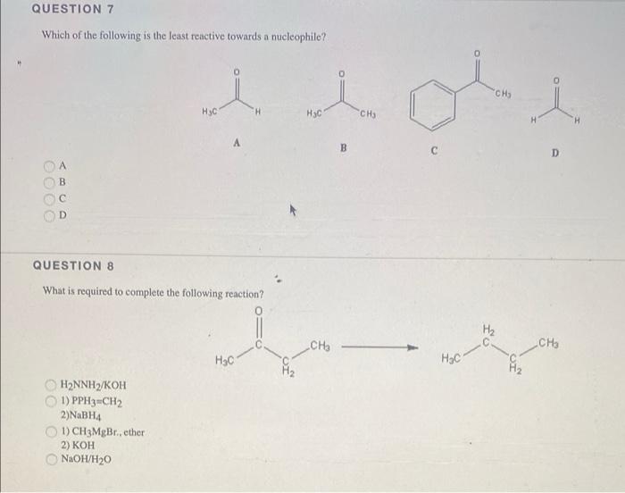 Question 5 Which Of The Following Reagents Would Lead To A Product That Has Two Functional Groups An Alcohol And An Eth 2