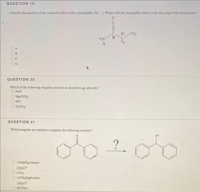 Question 17 Which Molecule Below Has The Lowest Pk 0000 Abcd 0000 Oh Alcohol And Carboxylic Acid Alcohol And Aldehyde 2