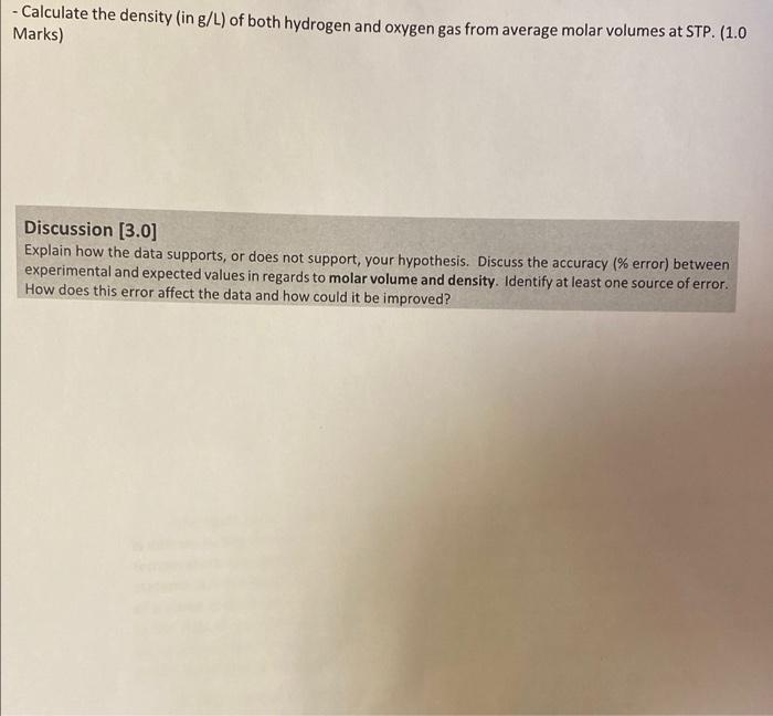 Molar Volume And Density Of Gases Additional Review Material Relevant Sections In The Text Chemistry For Engineering St 9