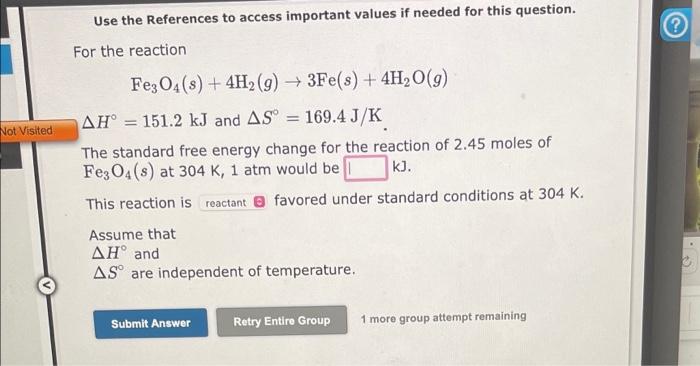 Topics References Use The References To Access Important Values If Needed For This Question For The Reaction H G 3