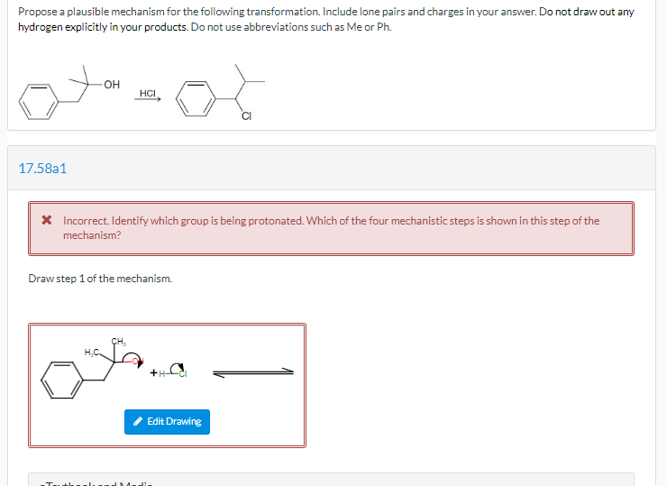 Propose A Plausible Mechanism For The Following Transformation Include Lone Pairs And Charges In Your Answer Do Not Dr 1