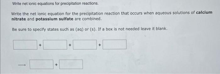 A When Aqueous Solutions Of Pb No3 2 And Zni Are Mixed Does A Precipitate Form B Write A Balanced Equation For Th 2