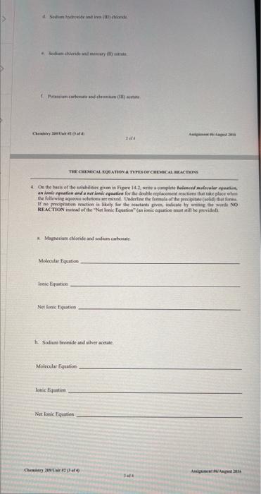 Homework Assignm Ian Of Chemical Eanaliass Read Section 4 1 Of The Opendissext Chry Dambis Displacement Replacement Re 2
