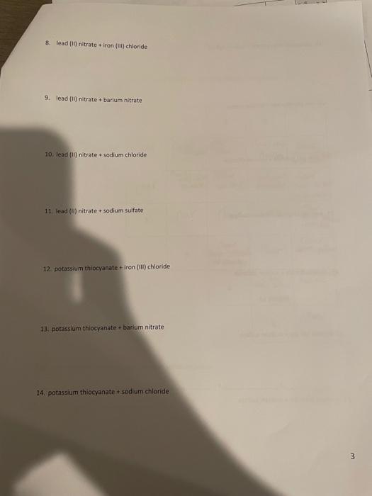 Name Kevin Zarregar Agno3 Report Form The Seven Solution Problem Known Solutions Report Your Observations Using Known S 3