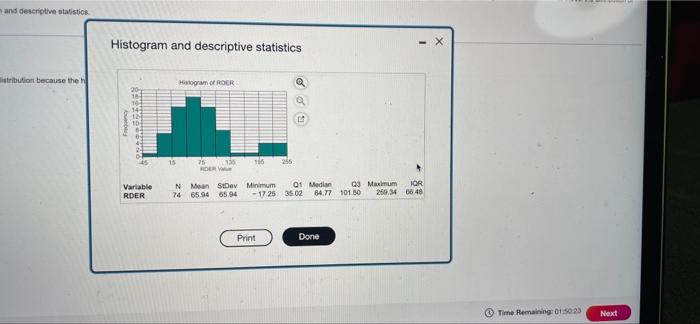 And Descriptive Statistics Listribution Because The H Histogram And Descriptive Statistics Frenc 20 Variable Rder 15 Hi 1