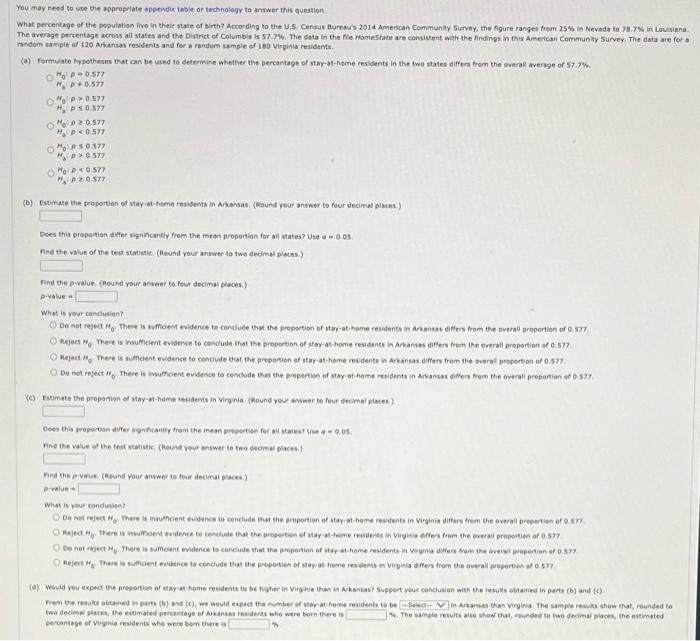 You May Need To Use The Appropriate Appendix Table Or Technology To Answer This Question What Percentage Of The Populat 1