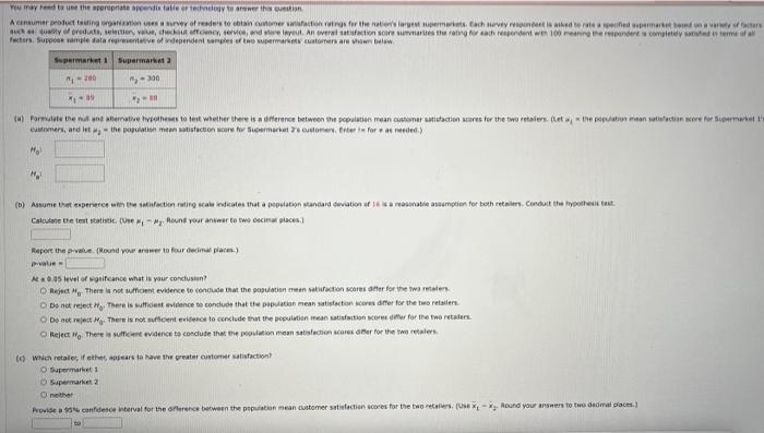 You May Need To Use The Appropriate Appendis Talle Er Technology To Answer This Question A Consumer Product Testing Orga 1