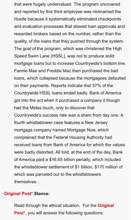For This Discussion Board You Will Be Using The Following Ethical Situation Whistleblower Vindication Is Still Very Mu 2