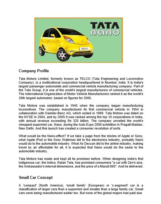 Tata Nano Is Small Always Beautiful Abstract Auto Expo 2008 In New Delhi Saw The Unveiling Of The Long Awaited Peopl 2