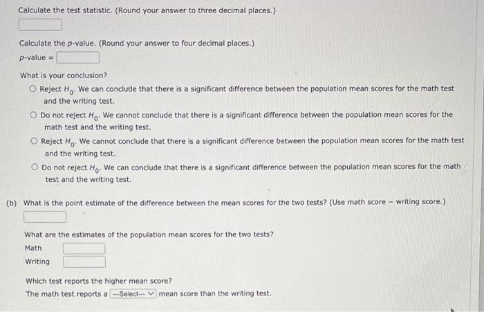 You May Need To Use The Appropriate Technology To Answer This Question A Standardized Exam Consists Of Three Parts Mat 2