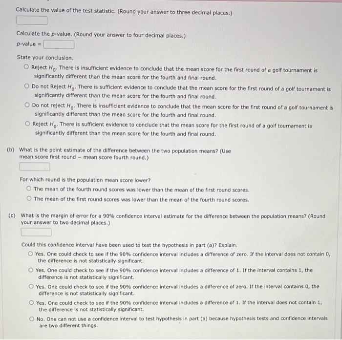 You May Need To Use The Appropriate Technology To Answer This Question Scores In The First And Fourth Final Rounds Fo 2