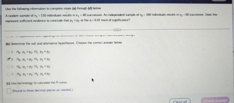 Use The Following Information To Complete Steps A Through D Below A Random Sample Of N 110 Individuals Results I 1