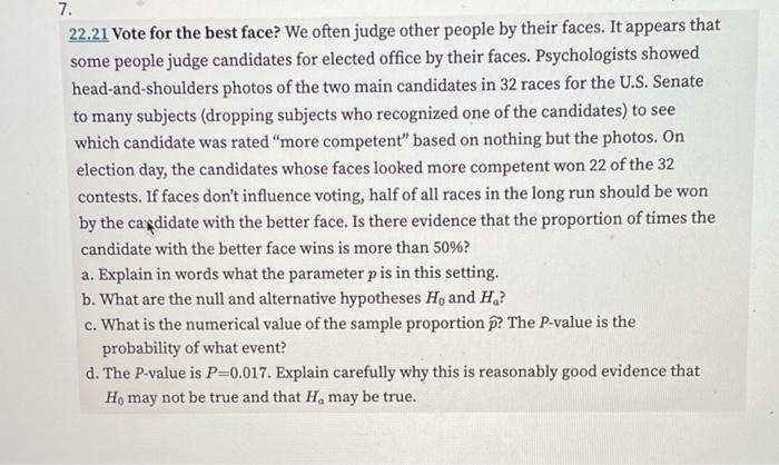 7 22 21 Vote For The Best Face We Often Judge Other People By Their Faces It Appears That Some People Judge Candidate 1