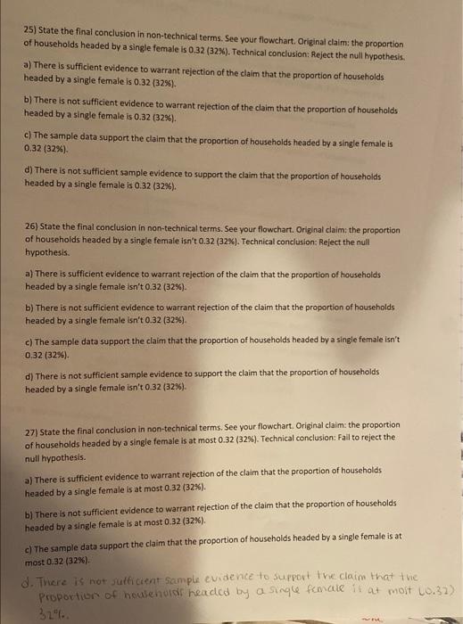 23 State The Final Conclusion In Non Technical Terms See Your Flowchart Original Claim The Mean Weight Of Male Opera 2