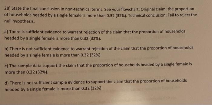 23 State The Final Conclusion In Non Technical Terms See Your Flowchart Original Claim The Mean Weight Of Male Opera 3