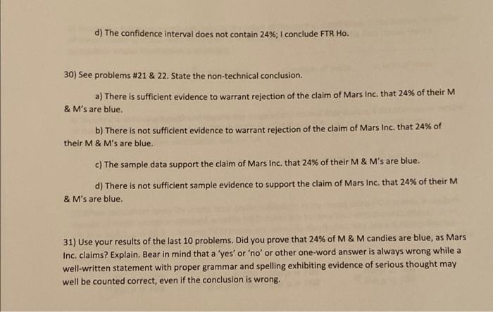 28 See Problems 21 22 State The Technical Conclusion Based On The Pvalue Method A The Pvalue Is Less Than Alpha 2