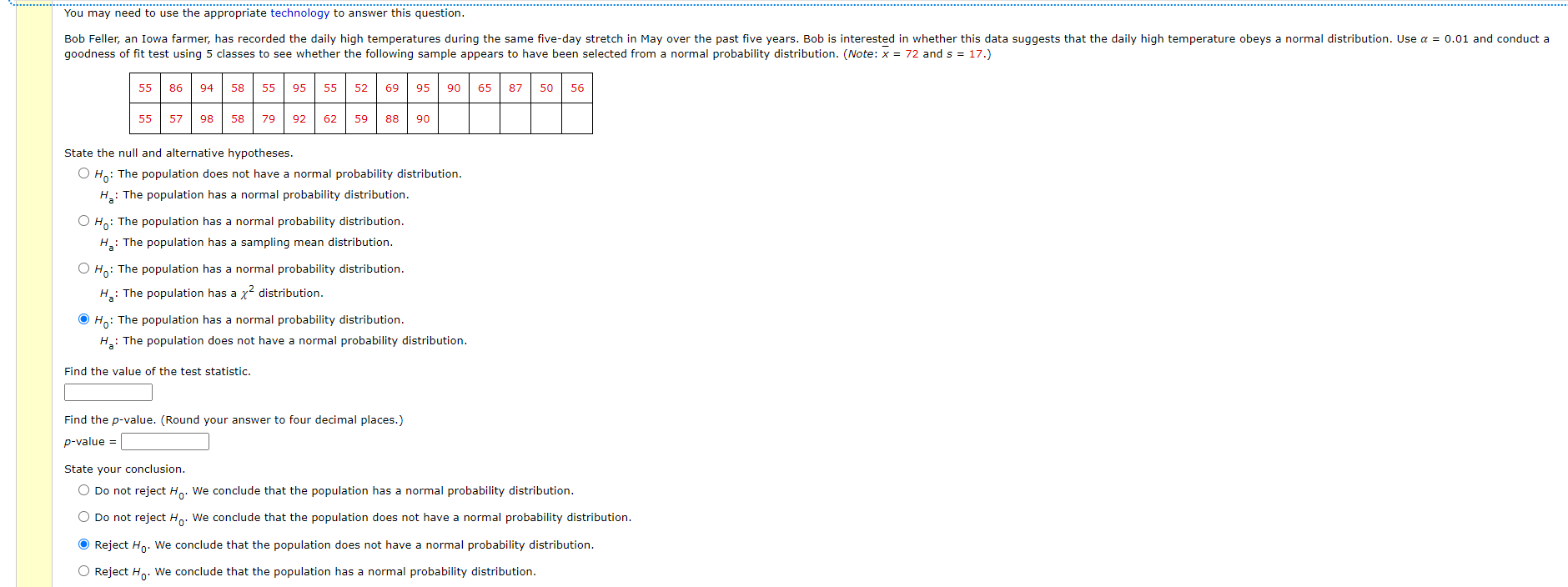 You May Need To Use The Appropriate Technology To Answer This Question Bob Feller An Iowa Farmer Has Recorded The Dai 1