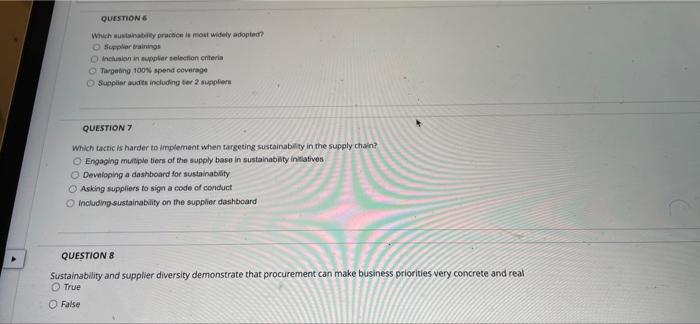Question Which Enably Practice Is Most Widely Adopted Supplier Trainings Incisionin Per Section Criteria Targeting 100 1