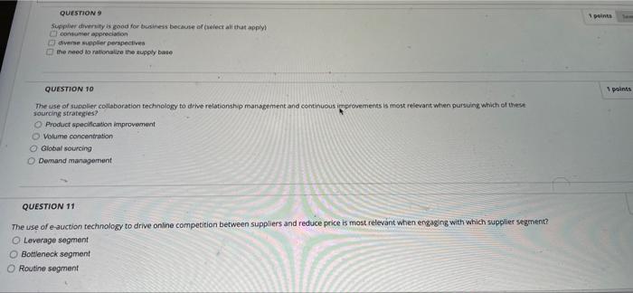 Point Question Supplier Diversity Is Good For Business Because Of Elect All That Apply Consumer Appreciation Diverse Sup 1
