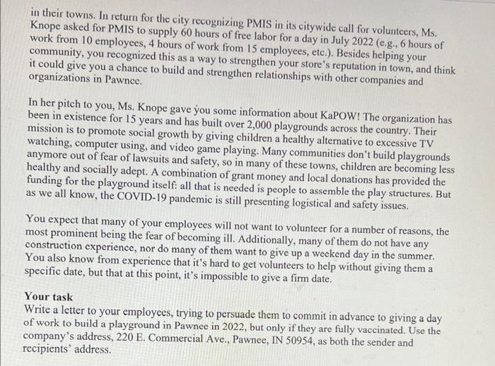 Scenario You Are The Owner Of Pawnee Musical Instrument Supply Pmis A Large Music Store Located In Pawnee Indiana P 2