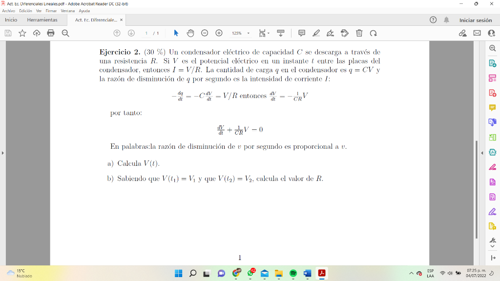 Act Ec Diferenciales Lineales Pdf Adobe Acrobat Reader Dc 32 Bit Archivo Edicion Ver Firmar Ventana Ayuda Inicio H 1
