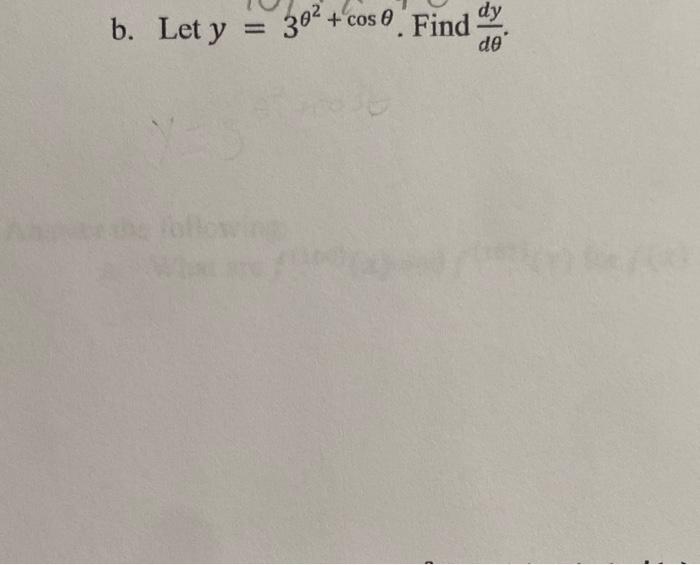 B Let Y 302 Cos E Find Do 1
