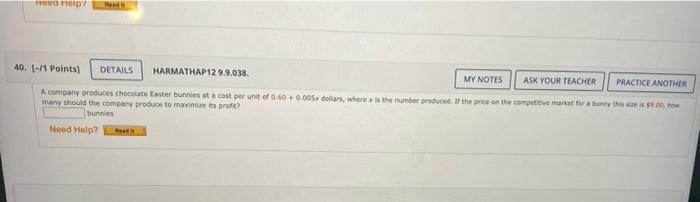 Heed Help Pe 40 1 Points Details Harmathap 12 9 9 038 Ask Your Teacher Practice Another A Company Produces Chocol 1