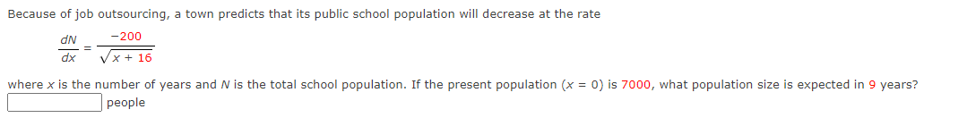 Because Of Job Outsourcing A Town Predicts That Its Public School Population Will Decrease At The Rate 200 X 16 Dn 1