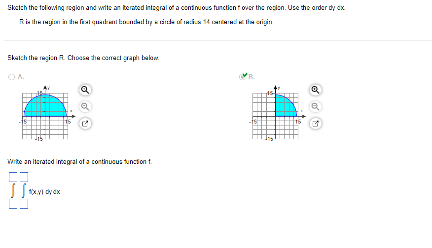 Sketch The Following Region And Write An Iterated Integral Of A Continuous Function F Over The Region Use The Order Dy 1