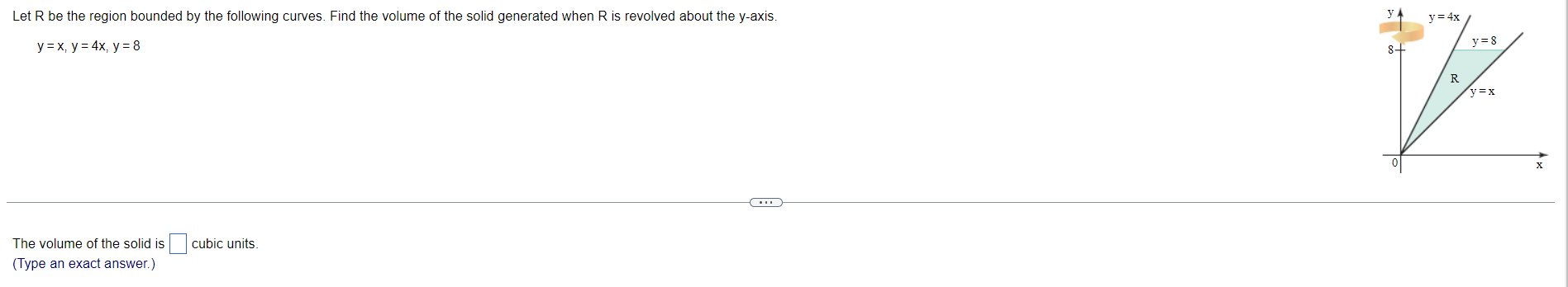 Let R Be The Region Bounded By The Following Curves Find The Volume Of The Solid Generated When R Is Revolved About The 1