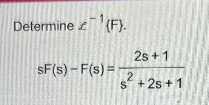 Determine F Sf S F S 2s 1 2 S 2s 1 S 1