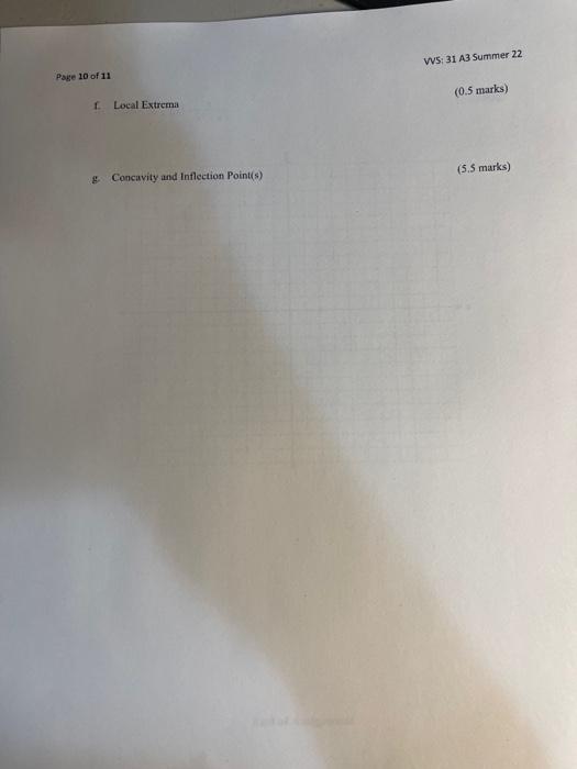 Page 8 Of 11 10 Follow The Steps To Successful Curve Sketching To Sketch The Graph Of F X 4 Show All Steps To Earn Fu 3
