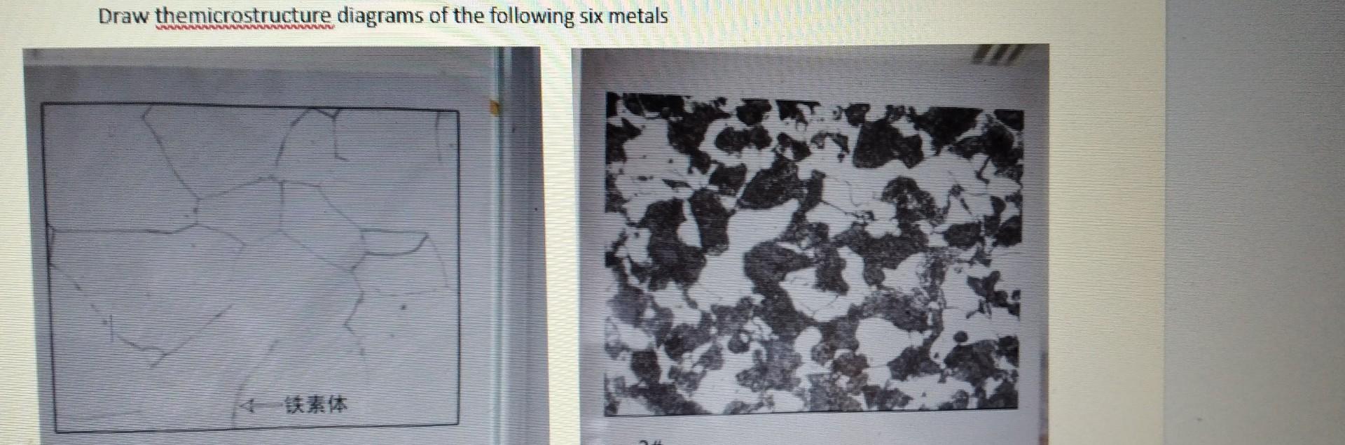 Draw The Microstructure Diagrams Of The Following Six Metals 1