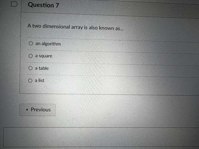 Olve A Problem Using What We Have Covered In This Programming Class Question 1 What Feature Makes An Array A Ragged Ar 7