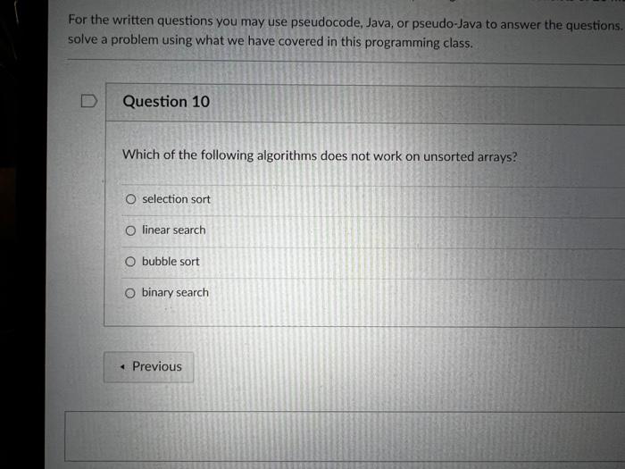 Olve A Problem Using What We Have Covered In This Programming Class Question 1 What Feature Makes An Array A Ragged Ar 10