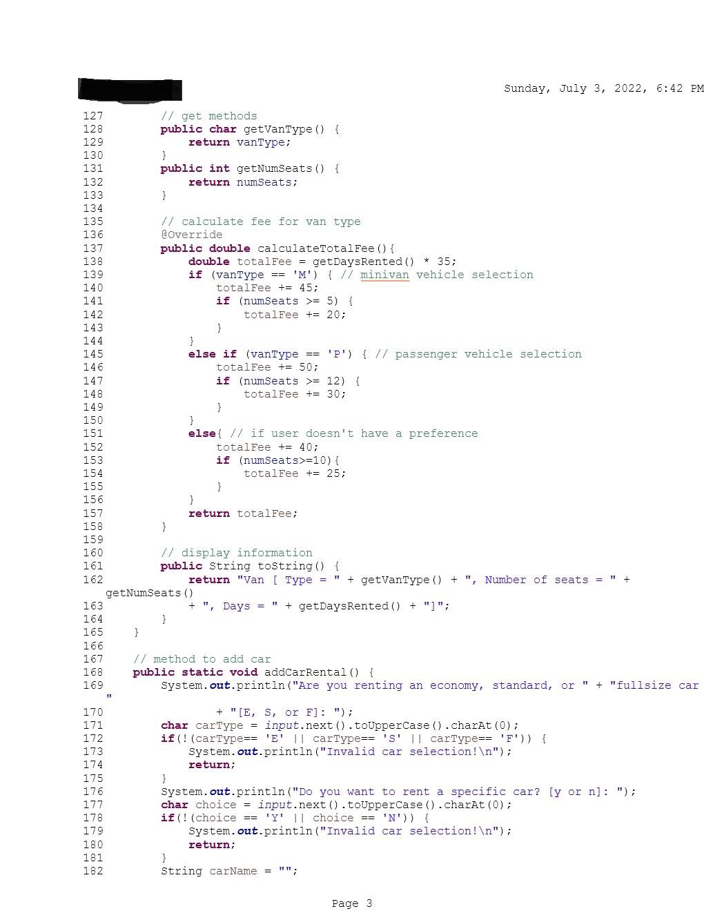How Do I Correctly Implement User Defined Exceptions That Can Be Thrown By One Of The Methods As Part Of The Validation 3