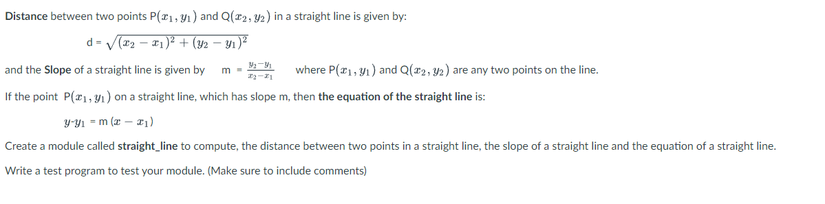 Fix My Code Please In Python Question Module Import Math Def Distance X1 Y1 X2 Y2 D D Math Sqrt X2 X1 2 Y2 1
