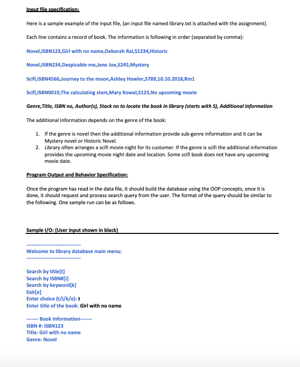 In This Assignment 1 You Need To Use The Concept Of Object Class Methods And Inheritance 2 Proper Documentation Fo 2