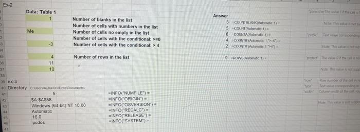 Ex 2 D 1 2 3 4 35 36 37 Data Table 1 1 43 44 45 Me 3 4 11 10 38 30 Ex 3 40 Directory Cuseniaonedove Documents 41 5 42 1