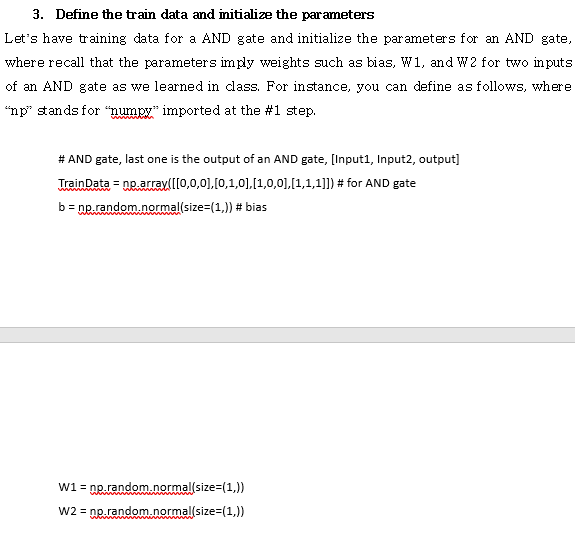 3 Define The Train Data And Initialize The Parameters Let S Have Training Data For A And Gate And Initialize The Parame 1