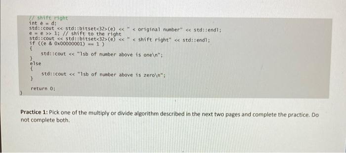 Useful Tips For Completing This Practice Numbers Should Be Represented In Binary And Operations Like Shift Right Shif 2