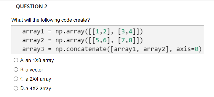 Please Answer This Question Using Python Numpy 1