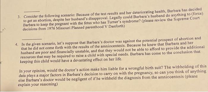 Chapter 12 Case Study Completion Complete Each Statement Barbara Is A 37 Year Old Woman Who Is Pregnant And In Her 20 W 2