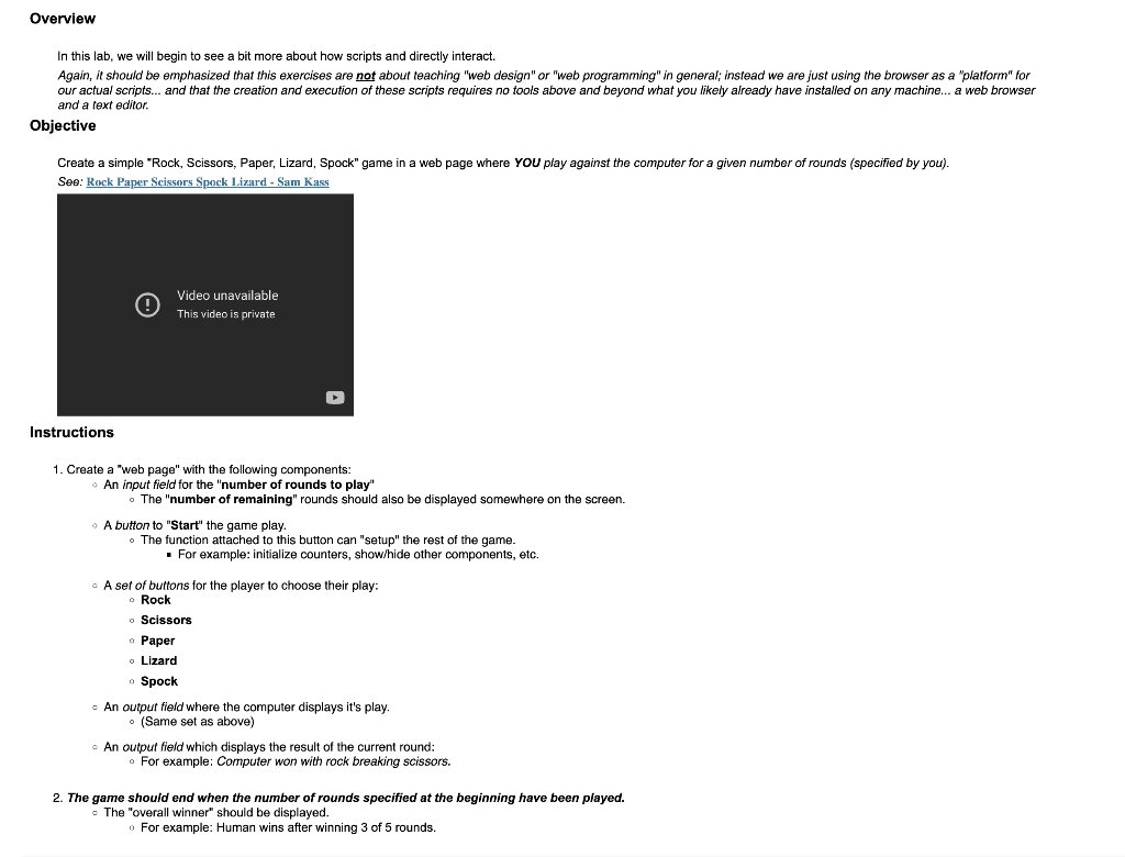 Overview This Lab We Will Begin To See A Bit More About How Scripts And Directly Interact Again It Should Be Emphasiz 1